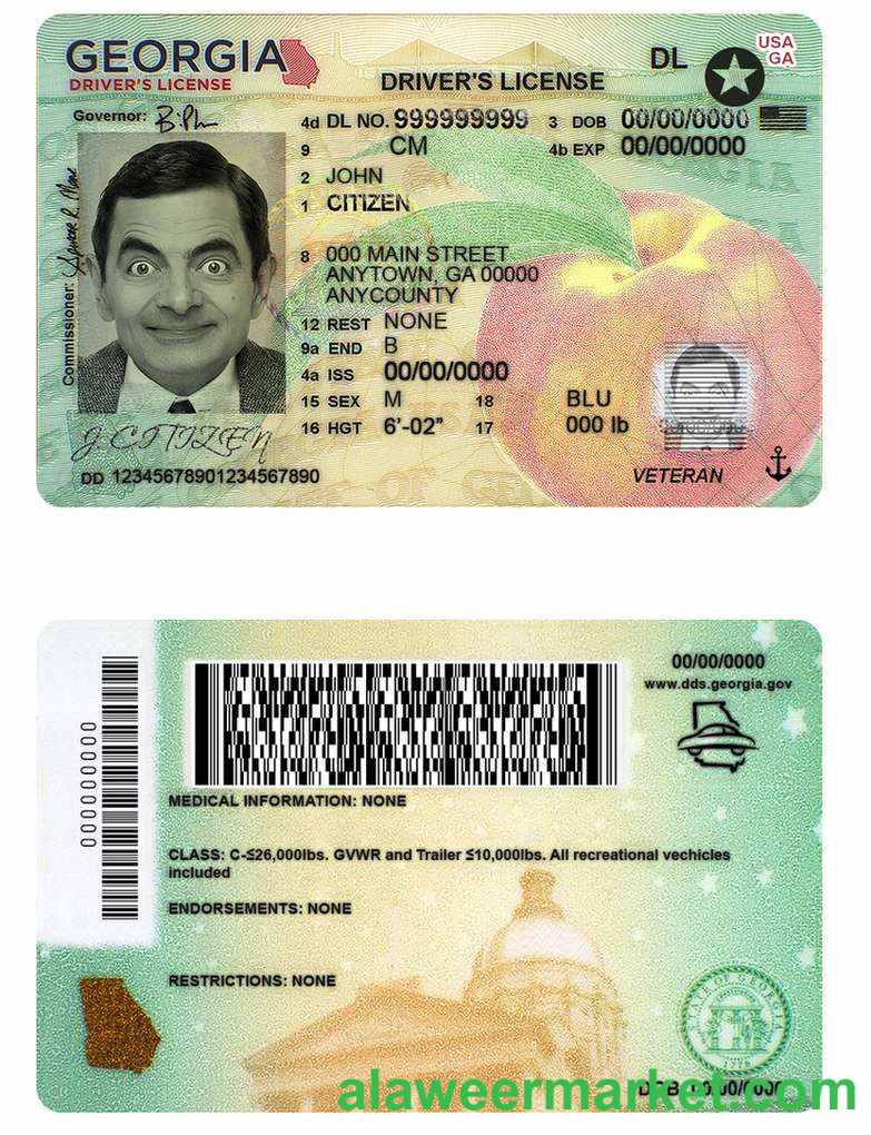 USA Georgia driving license template in PSD format (2019 - present)